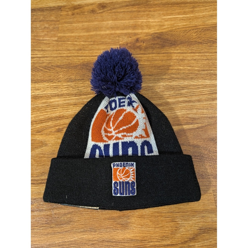 NWT Phoenix Suns Black Pom Pom Beanie Hat Youth Size